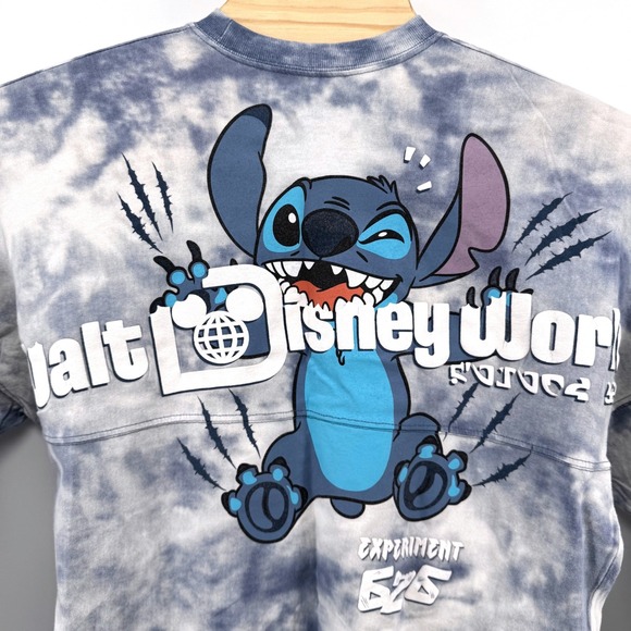 Disney Spirit Jersey Tops - Disney Spirit Jersey Stitch Disney World Small Blue Tie Dye Long Sleeve Shirt